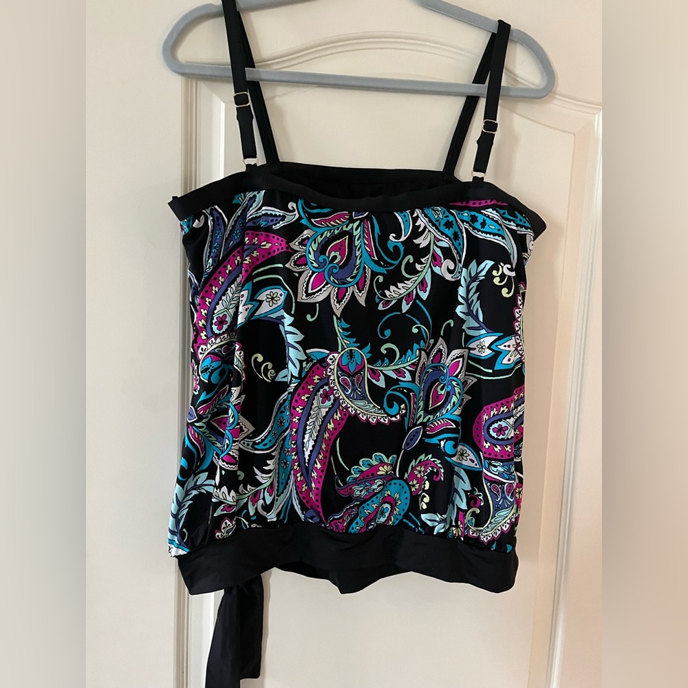 Apt. 9 Tankini Vibrant Colors Patterned Spandex Women’s Plus Size 1X - Picture 3 of 12